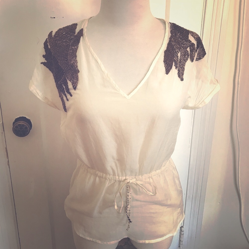 Guess Blouse with Beaded Shoulders
